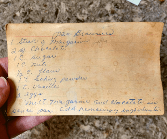 Gluten Free Pan Brownies Recipe Card